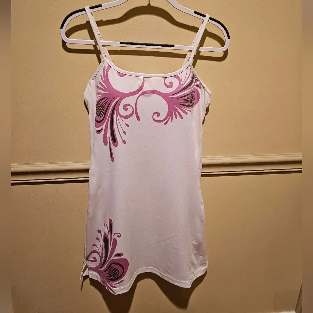White Athleta Pink Paisley Mini Dress  Medium, Excellent Condition! Super Cute!